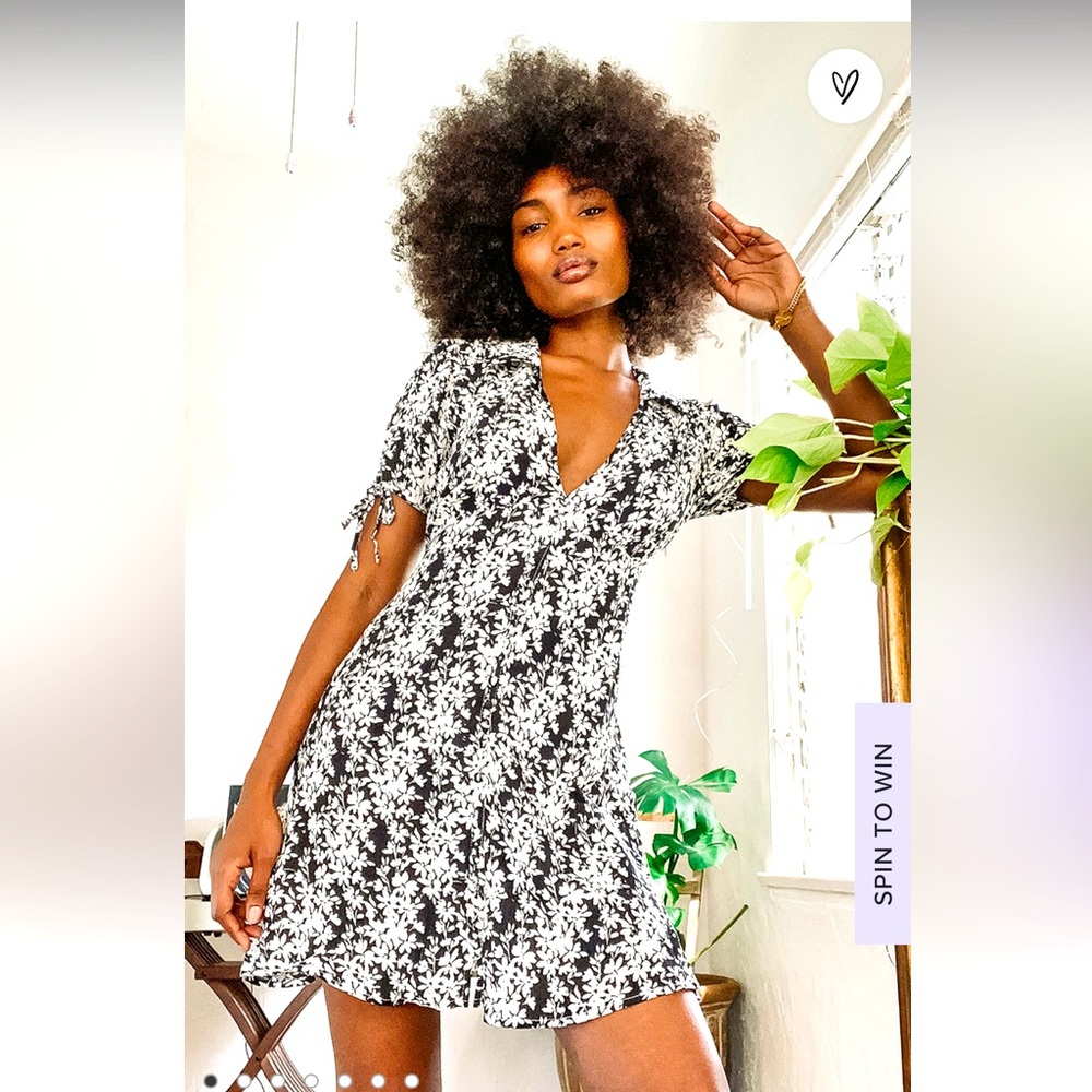 Lulus Mini Black and White Floral dress